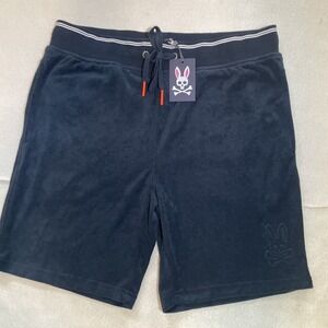 Psycho Bunny Greyson Terry Sweat Shorts Men's Size M Black New With Tags Gym